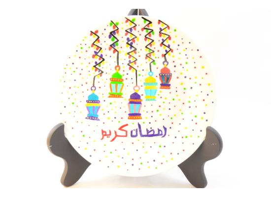 Hand Painted Ceramic Plate with stand Decorative Home Decor |Ideal for Ramadan Gifts